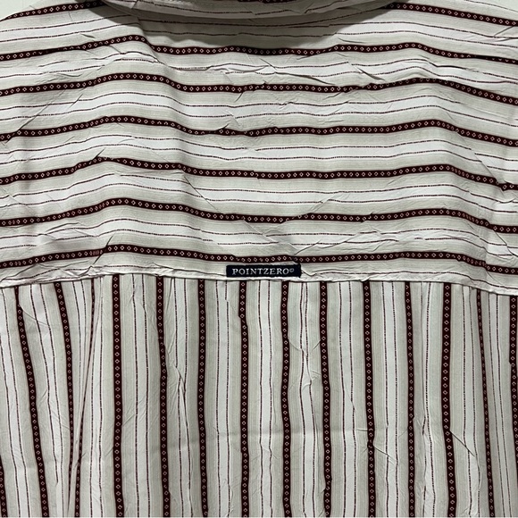 Point Zero Red and White Striped Short Sleeve Textured Button Down - Picture 2 of 9